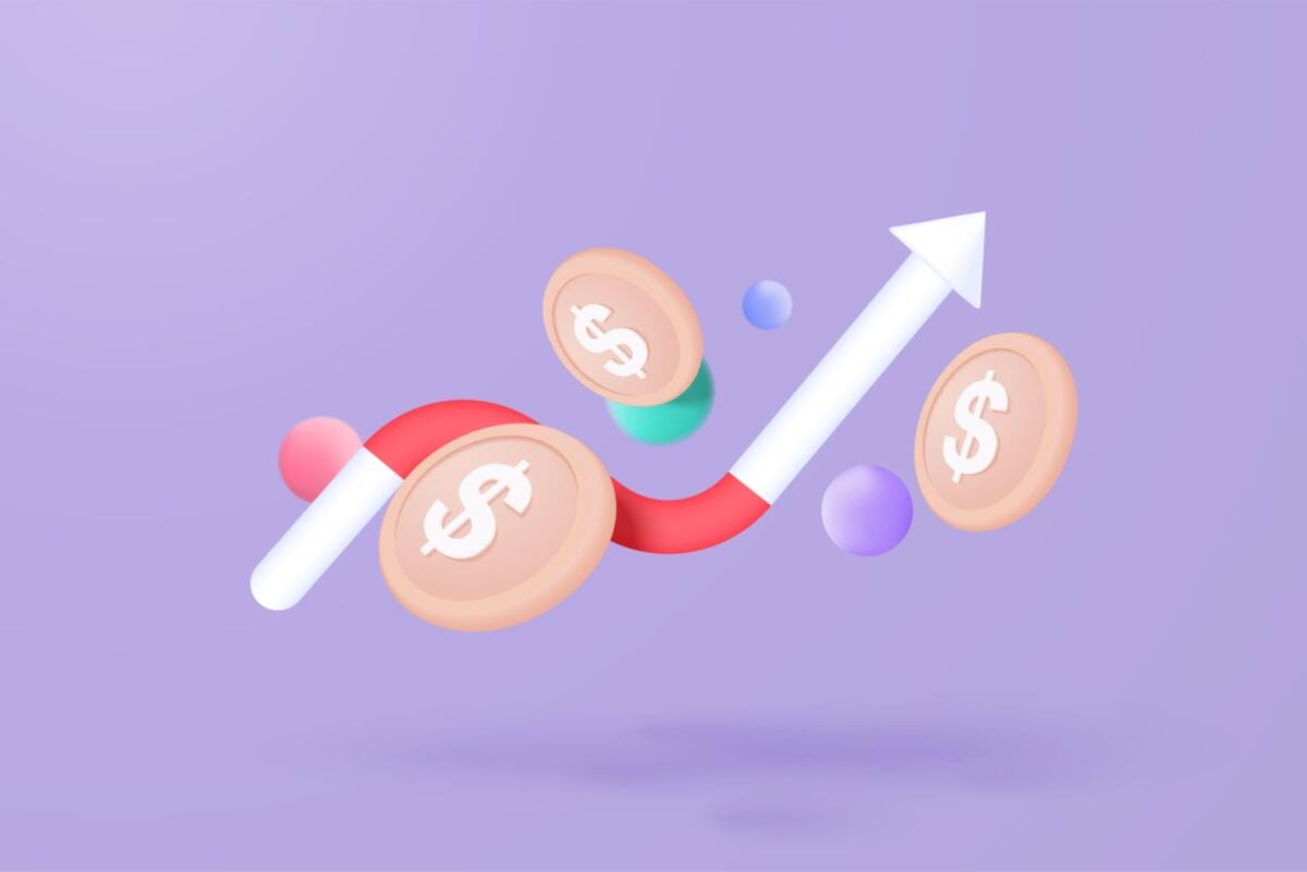 3d leadership for successful new idea. Excellent investing business graph on background. investment creative solution with money coin and graph concept.