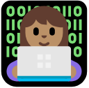 icon of a person typing on laptop