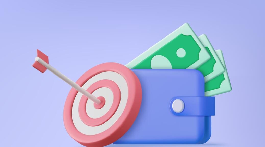 Wallet icon with arrow target