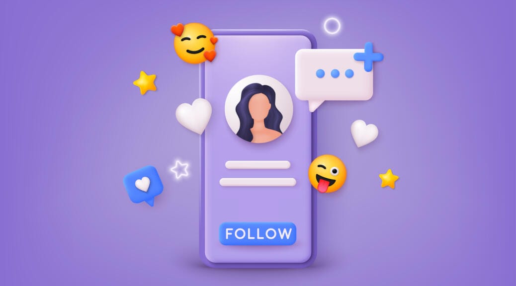 Social media platform, online social communication concept. Comment and Follower. 3D Web Vector Illustrations.